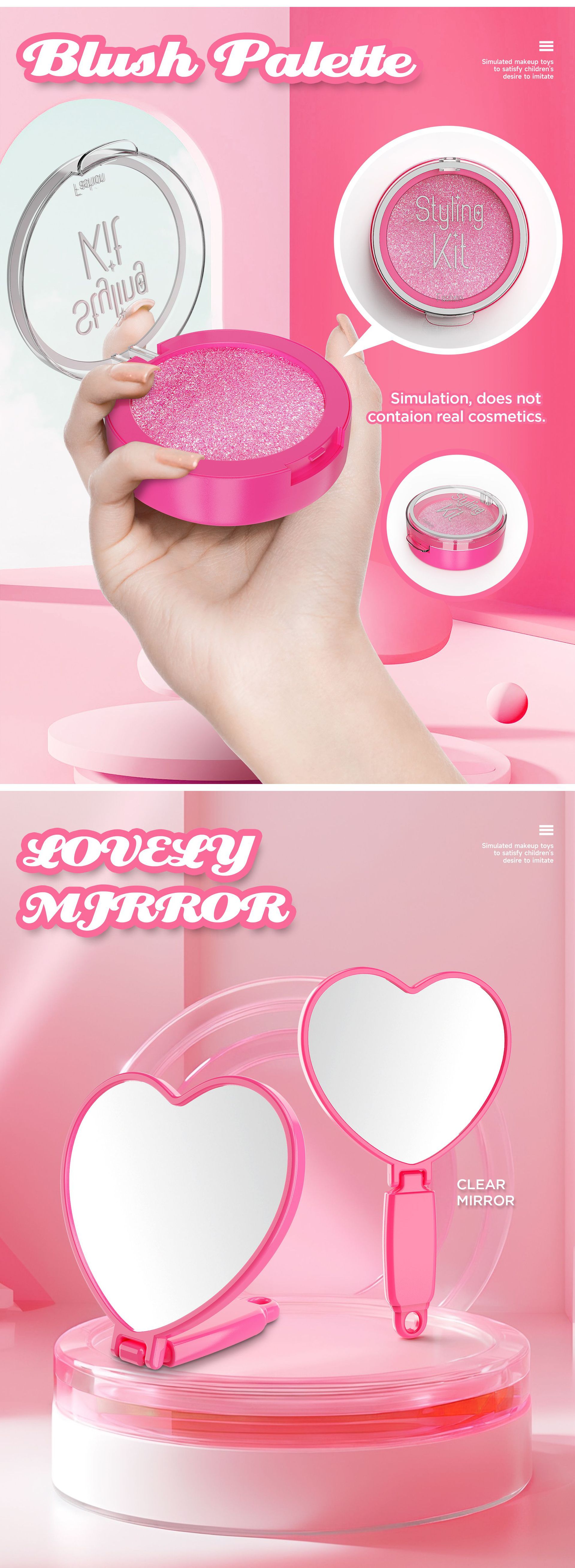 严选跨境新品儿童过家家仿真化妆玩具女孩彩妆套装不可涂抹亚马逊详情29