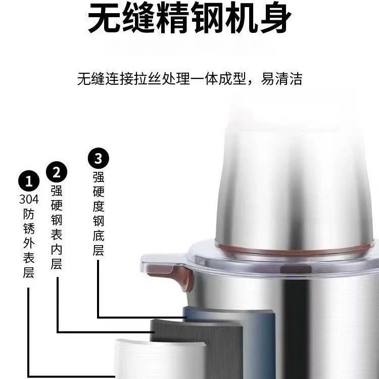 绞肉机搅拌机一体2024新款家用电动多功能全自动1大容量料理机304详情4