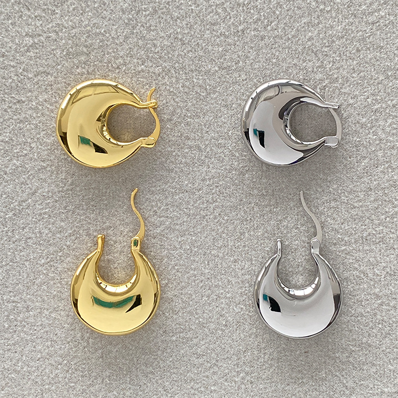 fever同款欧美ins博主扁圆耳环简约大气高级感秋冬椭气质简约耳饰详情6