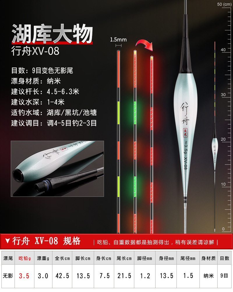 Luminous float bite hook color-changing float large object electronic float night fishing carp float super bright intelligent alarm fishing gear hard tail pic 47
