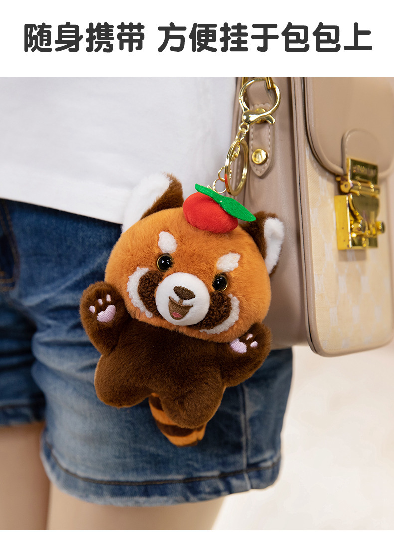 Cute little raccoon plush toy pendant, adorable panda series keychain doll, palm-sized treasure ornament pic 16