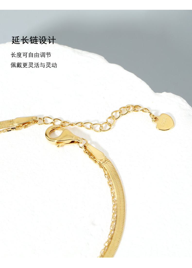 925纯银手链天然玛瑙蛇骨链女小众设计感春夏ins风手饰批发高级感详情13