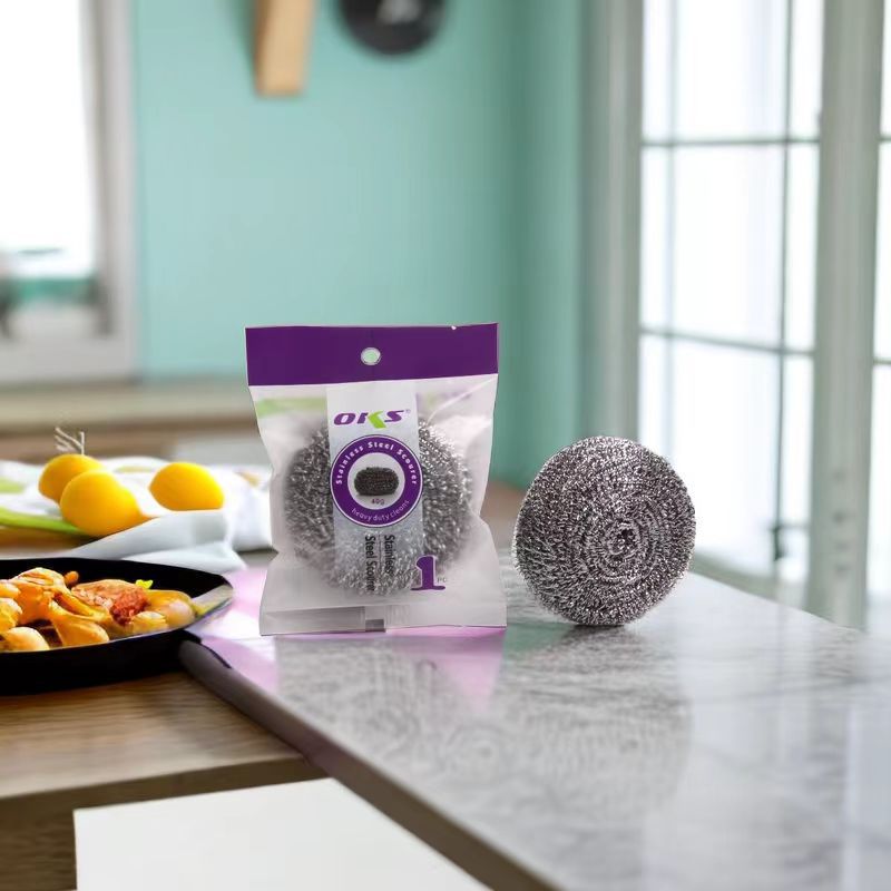 Household steel wool balls, stainless steel cleaning balls, pot brushes, dish brushes, steel wool balls, kitchen dish cleaning balls, OKS pic 5