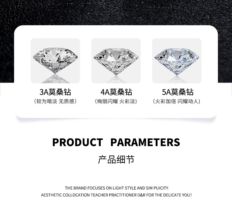 卓恒甄选S925纯银幸运草女耳钉简约AB款耳饰微镶莫桑钻耳环新年款小众设计详情10