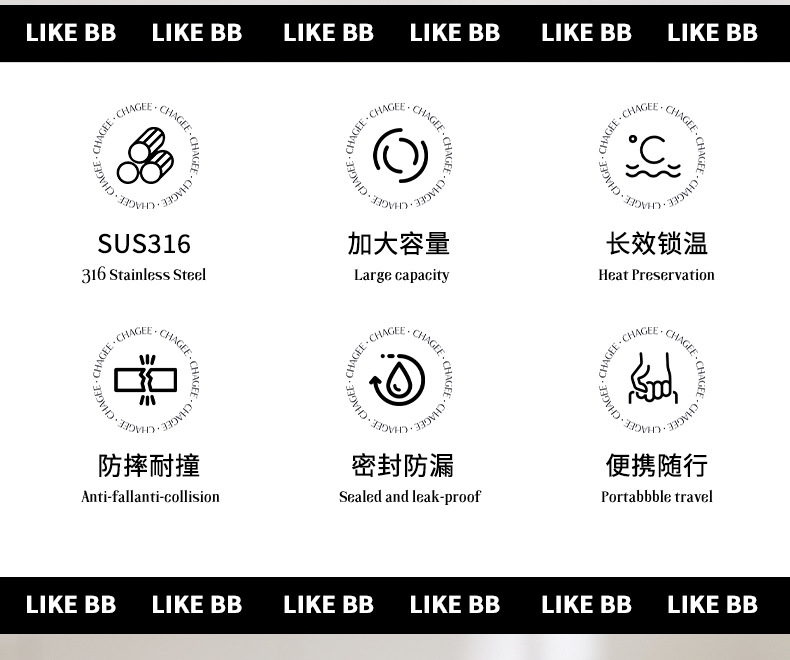 316不锈钢保温杯定 制logo刻字图案男女学生水杯子儿童泡茶礼品杯详情2