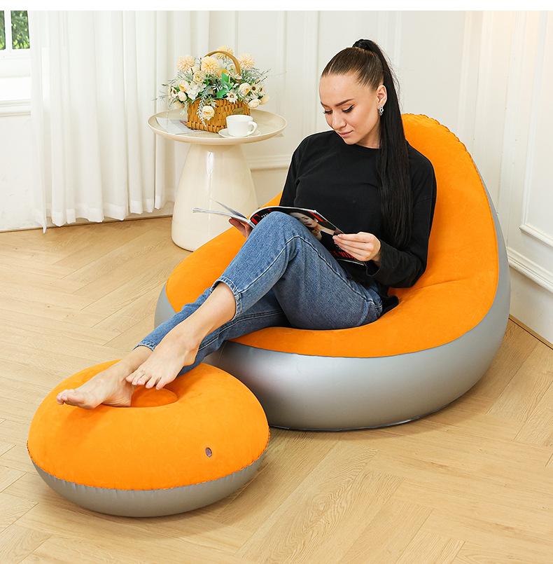 Cross-border new products: Velvet fabric lazy sofa, inflatable and foldable lounge chair, sofa bed, Japanese-style household sitting chair, outdoor bed pic 18