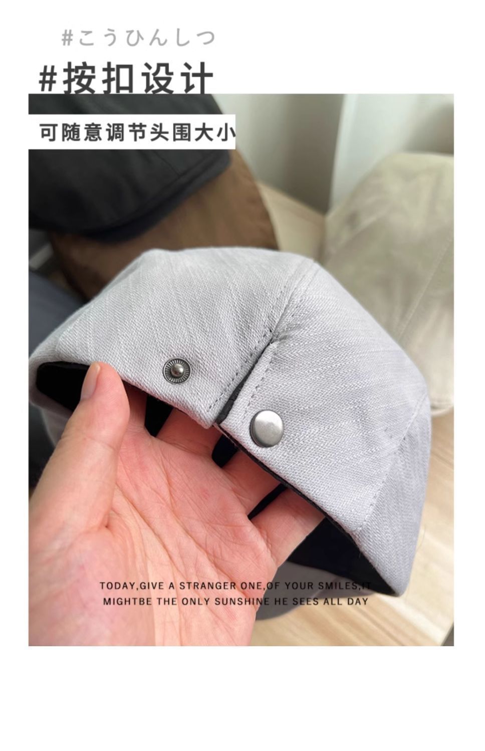 A large-headed French beret for women, spring and autumn style, wearing a vintage front hat backwards to show off the face, a small black painter newsboy hat pic 13
