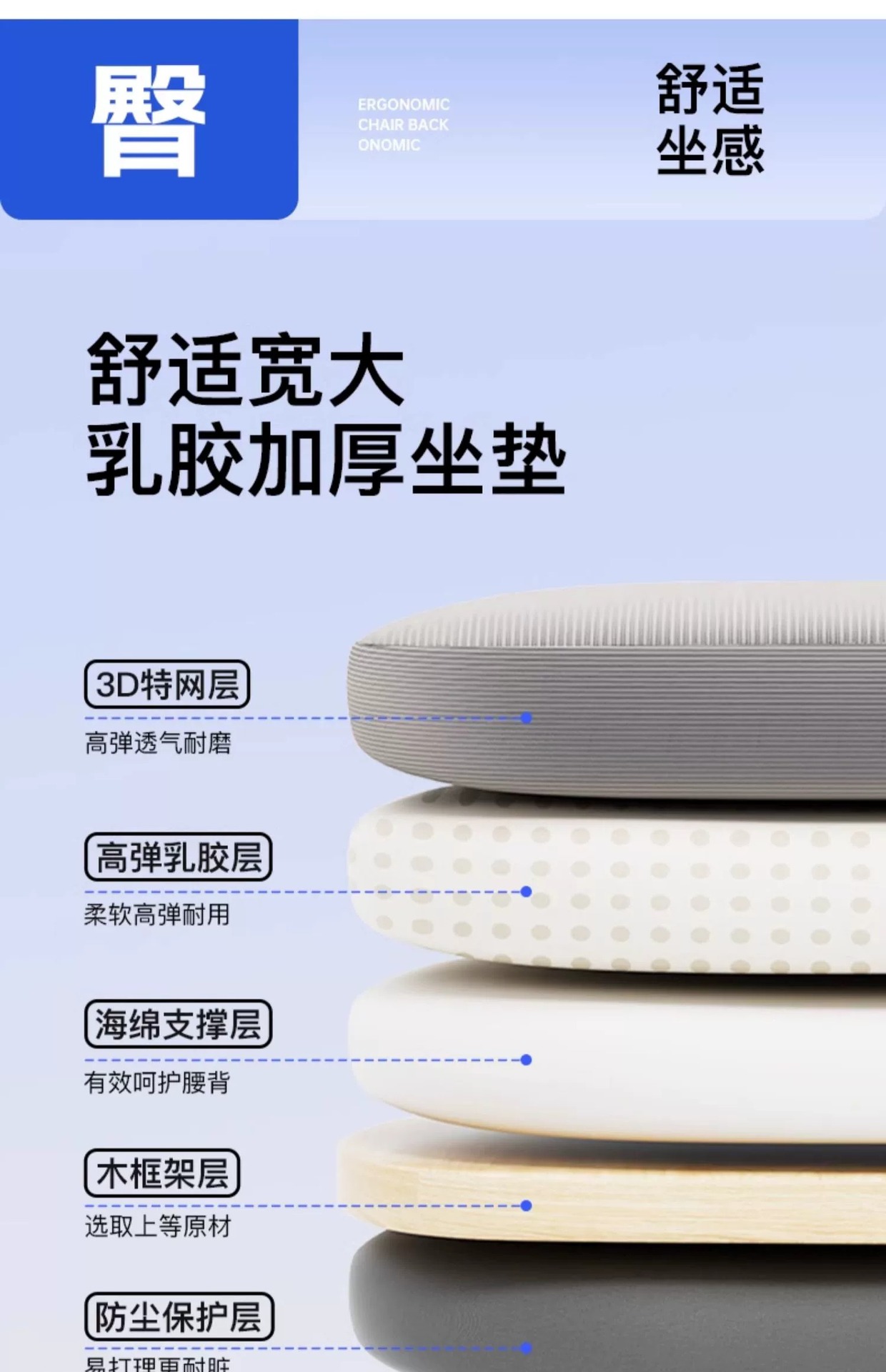 椅子办公久坐不累 人体工学椅宿舍学习电脑椅 员工办公椅电竞座椅详情14