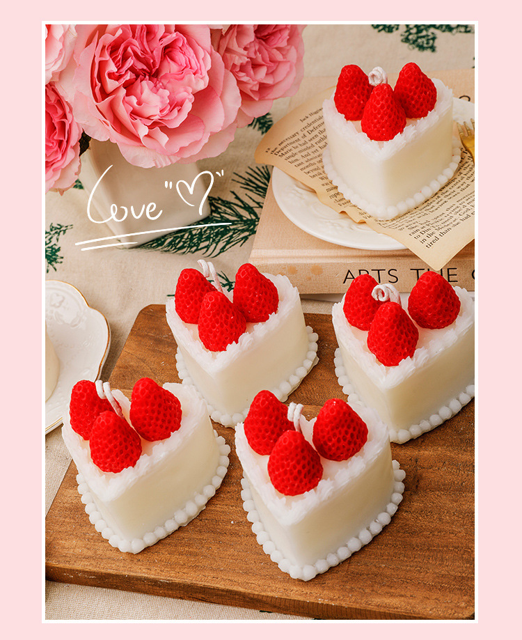 《恰好心动》少女礼物卧室裱花奶油草莓蛋糕香薰蜡烛韩国ins女生详情6