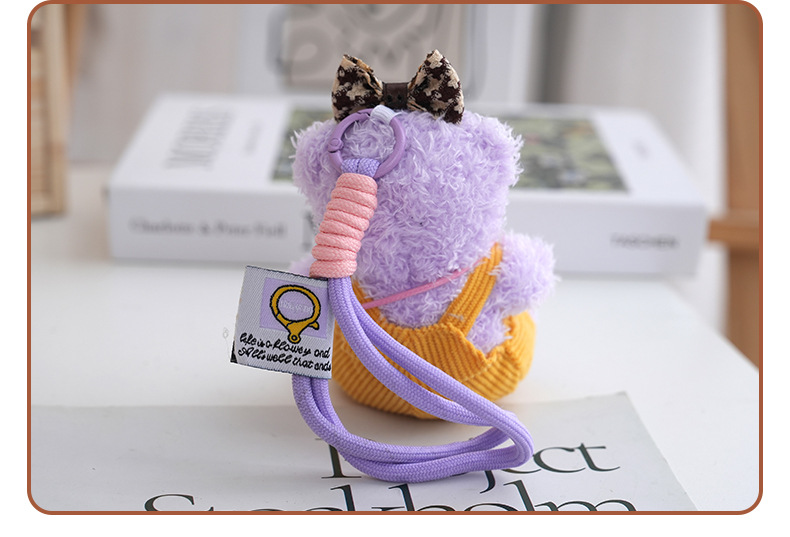 Cute internet-famous overalls, camera, teddy bear, plush toy, hanging ornament, cartoon costume, fabric doll, toy bag decoration pic 7