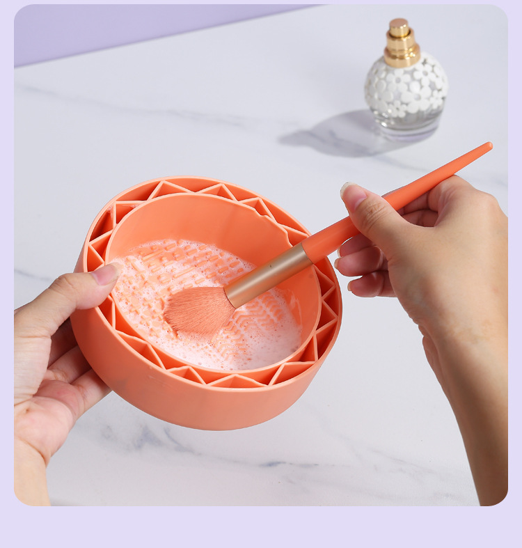 食品级软胶可晾晒化妆刷清洗器美妆工具粉扑美妆蛋洗刷碗不伤刷毛详情12