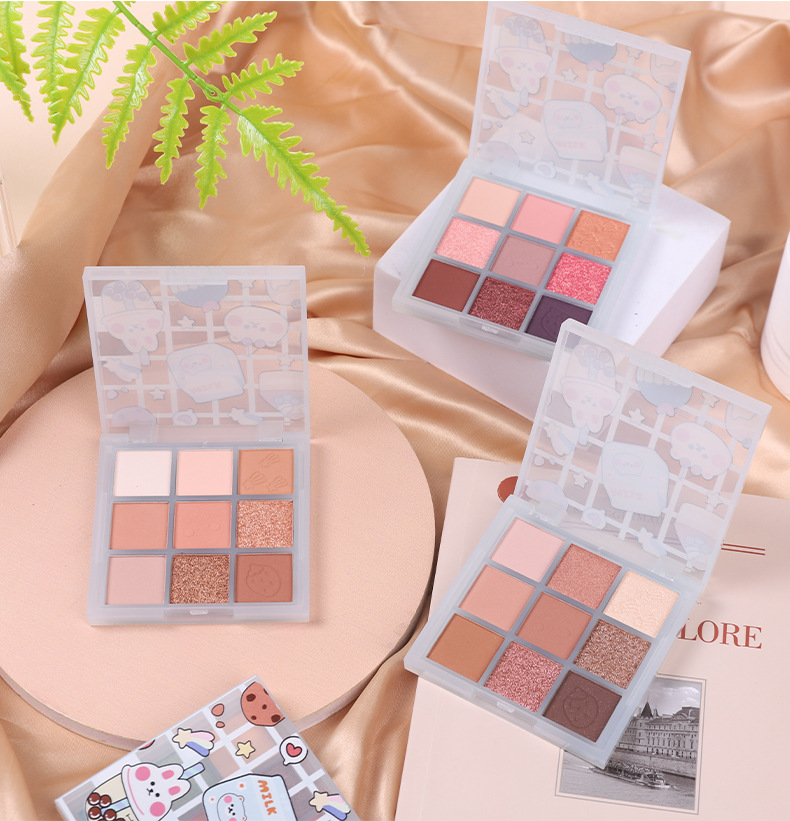 【25年9月18日到期】哈宝熊九色眼影盘大地色哑光珠光学生党眼影详情14