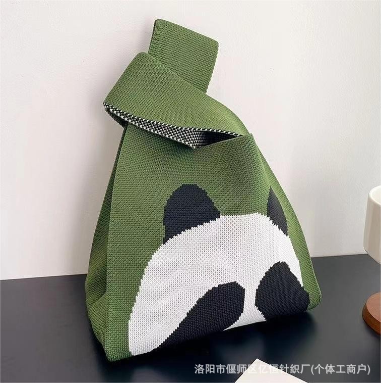 女士针织包多巴胺小包包手机包托特包针织包时尚卡通针织手提袋详情12