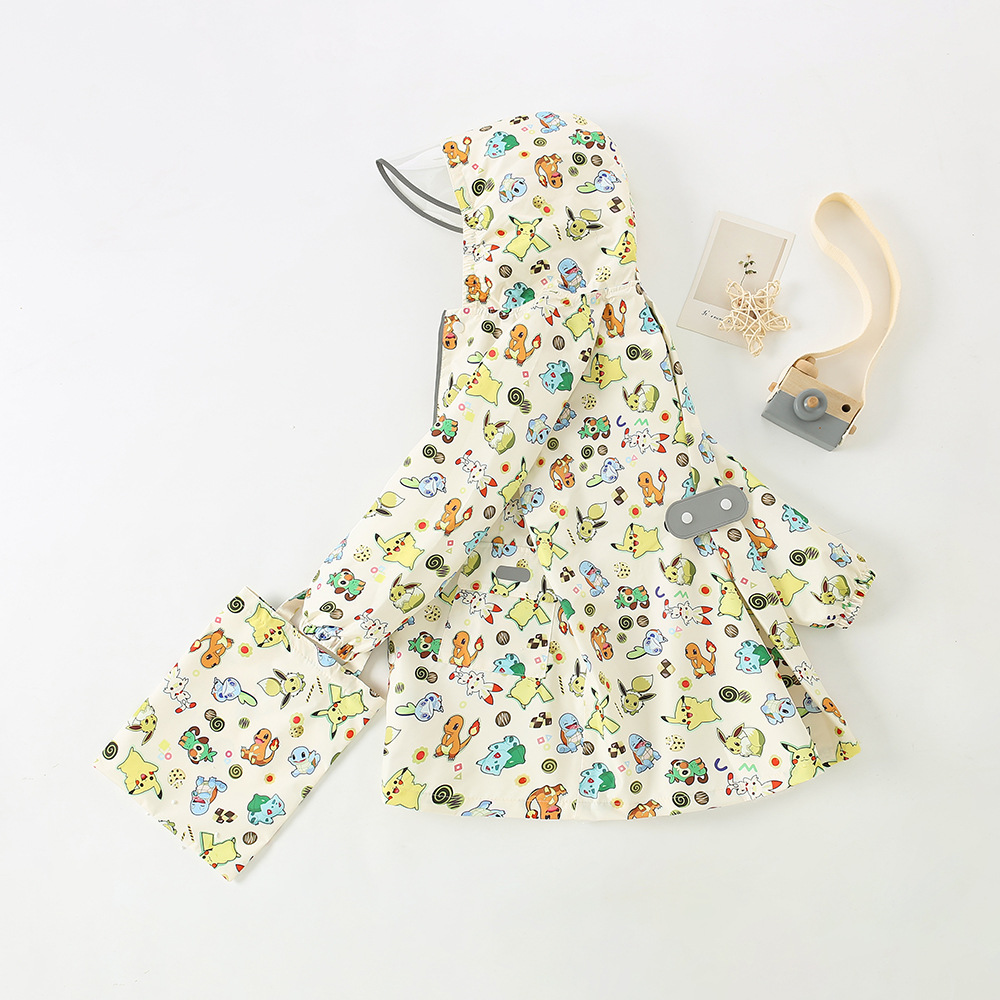 高品质库洛萌奥特儿童雨衣长款书包位大帽檐雨衣中小童雨披强防水详情43