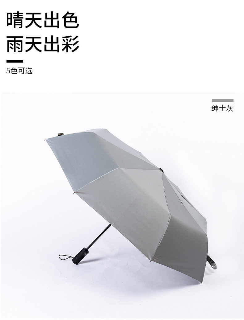 节节收防回弹雨伞黑胶防晒伞时尚简约小清新全自动晴雨两用三折伞详情12