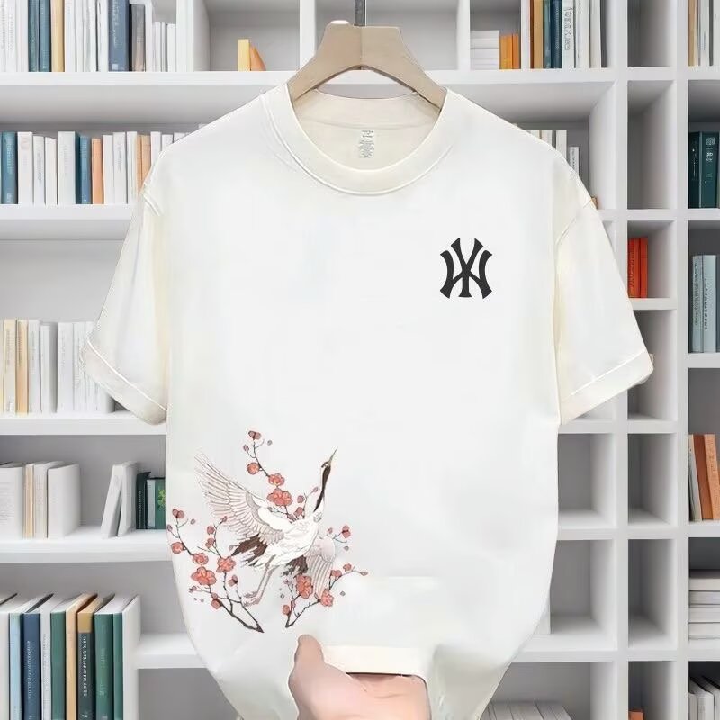 National trendy summer 2025 camiseta de manga corta hombre estampado cuello redondo cuerpo adolescente legging suelto camiseta pic 6