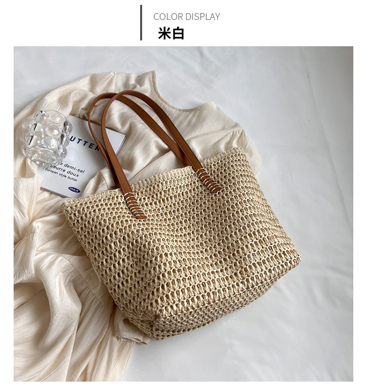 草编包度假风包包女2024春季新款时尚复古大容量女学生单肩托特包详情16