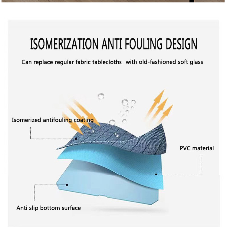 欧式加厚防水防油防烫免洗桌布PVC家用酒店桌面布高级感轻奢台布详情2