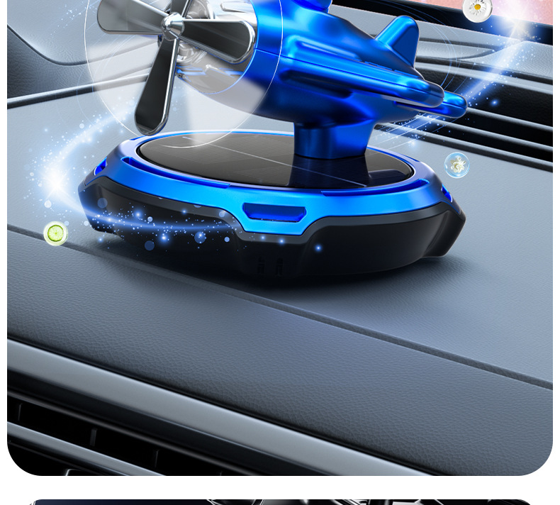 Solar-powered car rotating perfume helmet bear car aroma diffuser, airplane interior aroma decoration items, ornaments, light fragrance pic 2
