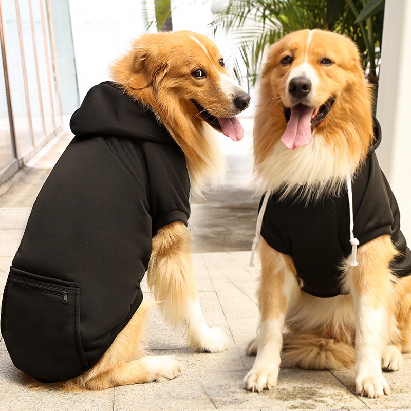 Otoño e invierno peluche de oro cremallera de bolsillo sudaderas grandes y medianas para perros perros ropa de gato fardo suministros para mascotas pic 8