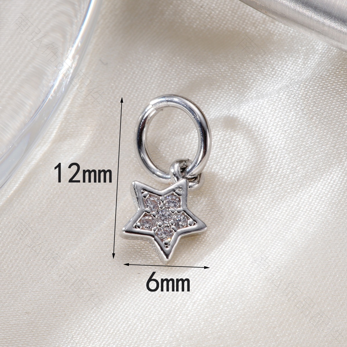 Copper-plated 18k high color retention, zirconium-inlaid five-pointed star pendant bracelet, pearl necklace, clasp, DIY jewelry accessory pic 6