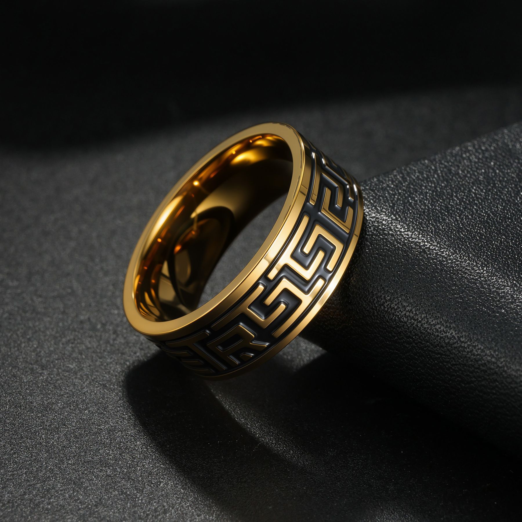 亚马逊欧美热销饰品复古维京恶魔之眼指环长城纹戒指男士钛钢戒指详情14