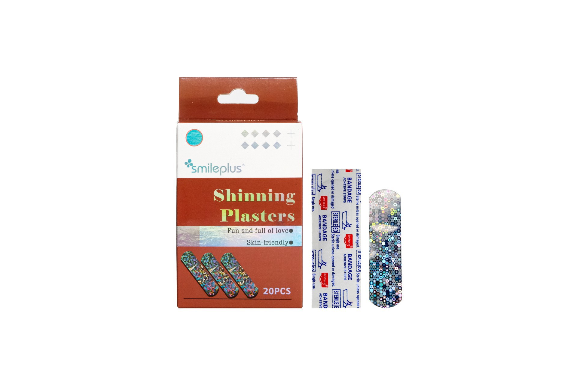 跨境镭射闪光创口贴镭射膜PE儿童卡通防水彩色激光TPU创可贴详情12