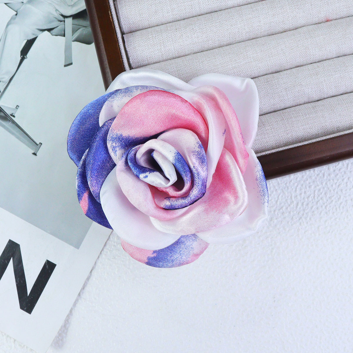 10cm手工立体扎染感玫瑰花朵DIY饰品鞋花包包服装辅料首饰配件详情8