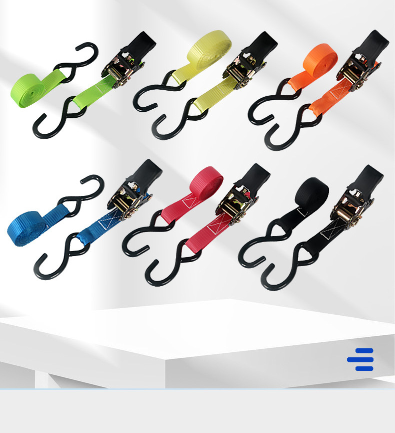 Rubber-coated double-hook thickened 5-meter 3m fixed goods binding strap, new cross-border wear-resistant tightener goods binding strap pic 3