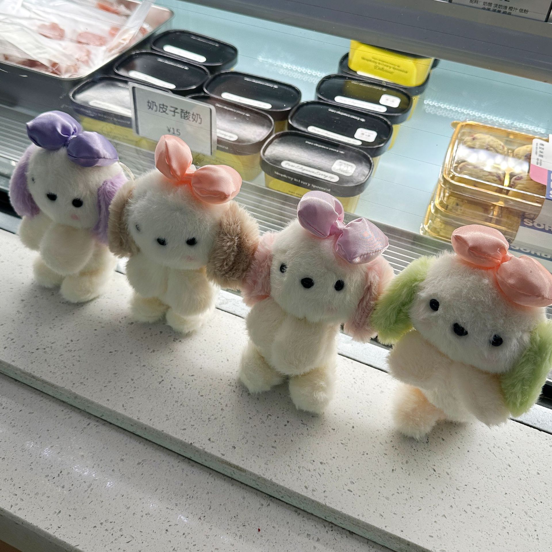 Cute and adorable bow, little dog pendant, plush toy, doll, bag, hanging decoration, keychain, doll pic 9