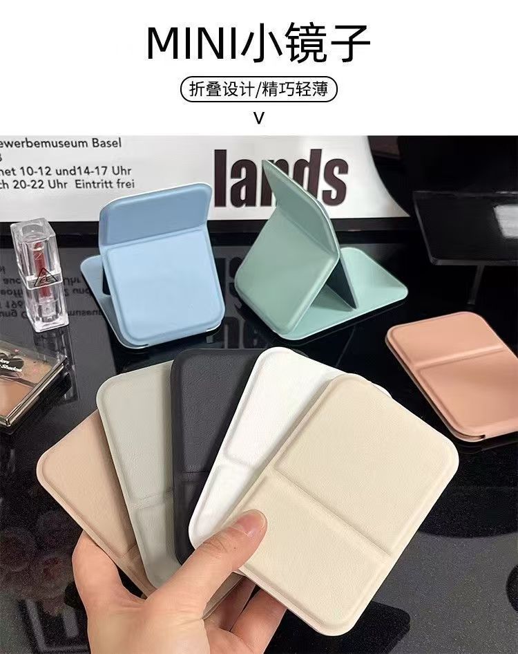 化妆镜折叠小镜子便携迷你logo学生随身宿舍专用梳妆镜女身桌面详情2