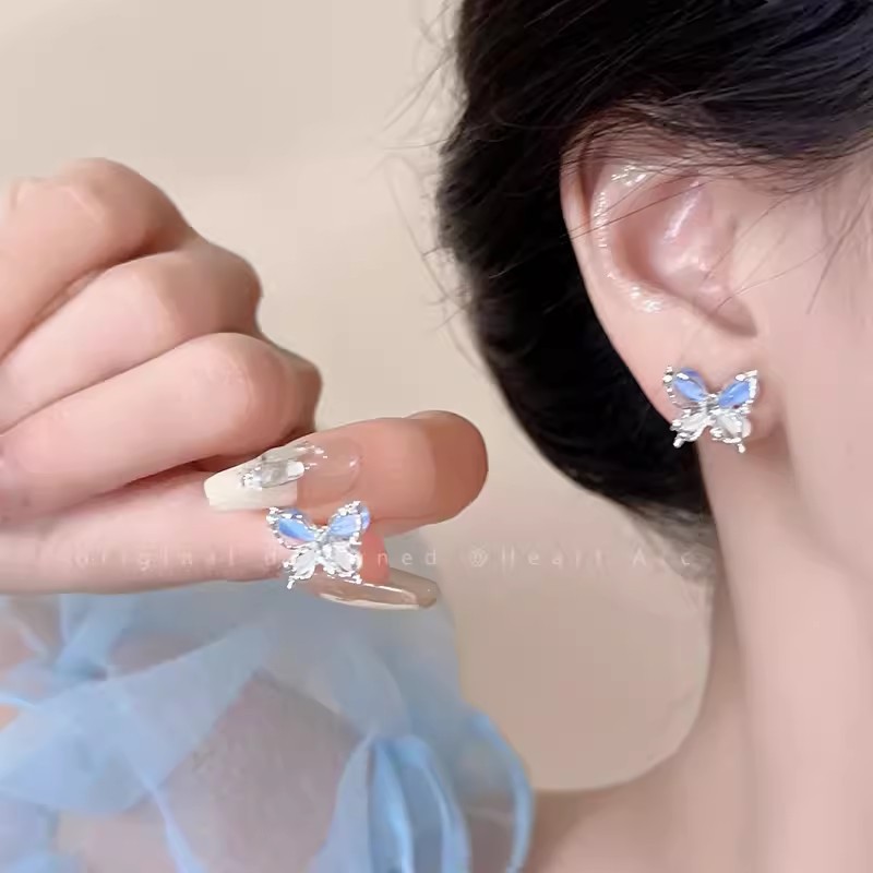 Ins-style pearl earrings for women, 925 silver needle, niche design, butterfly stud earrings, light luxury and high-end feel, earrings, earrings and ear rings pic 47