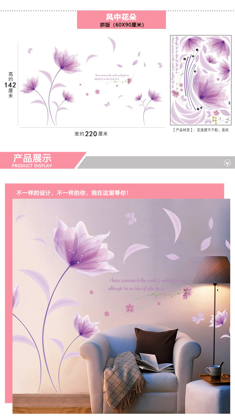 3D立体卧室温馨墙贴房间布置客厅贴画墙上装饰墙纸自粘床头墙壁纸详情11