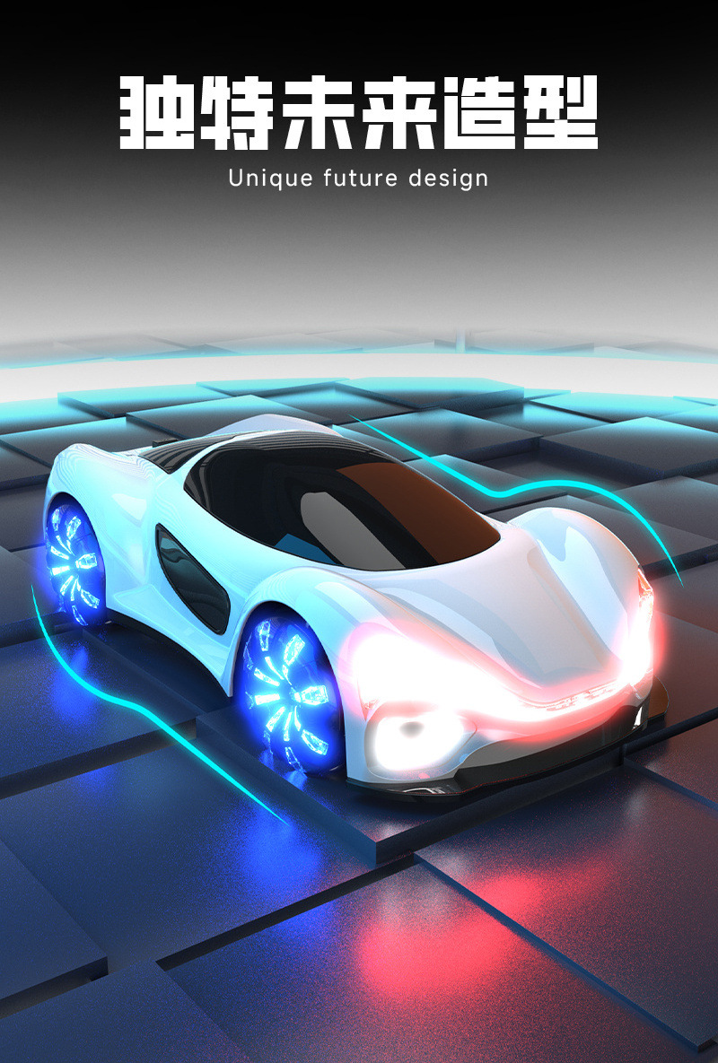 New energy concept rc drift remote control car, gesture-sensing electric flowing light concept stunt car, long-range charging pile pic 2