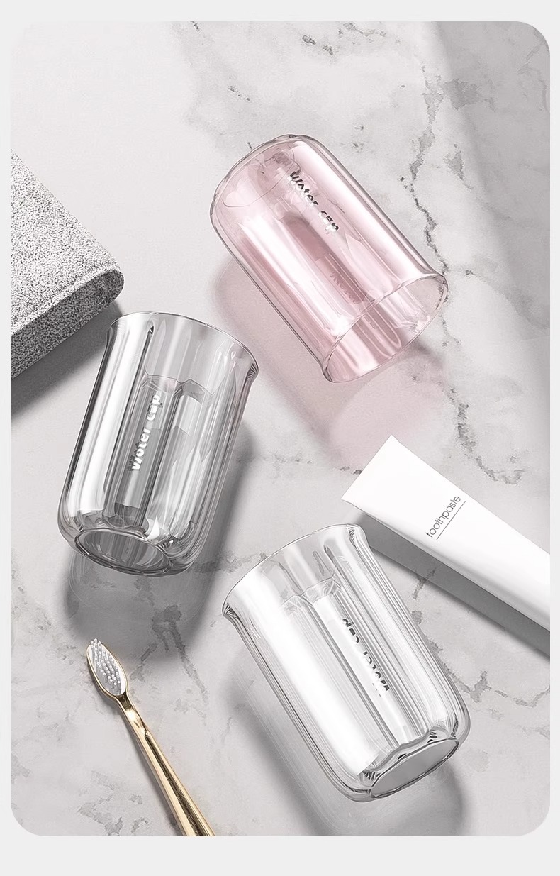 High-end appearance level mouthwash cups, washbasin cups, household light luxury transparent toothbrushes and cup holders, high-end couple brushing cups and tooth bays wholesale pic 12