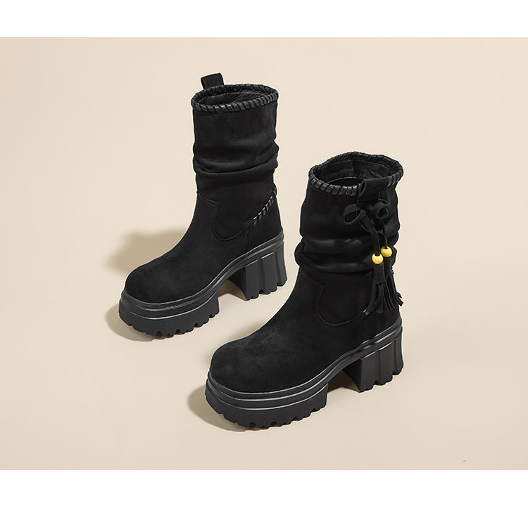 美拉德马丁靴女2025秋冬新款废土风增高厚底短靴加绒高跟鞋瘦瘦靴详情20