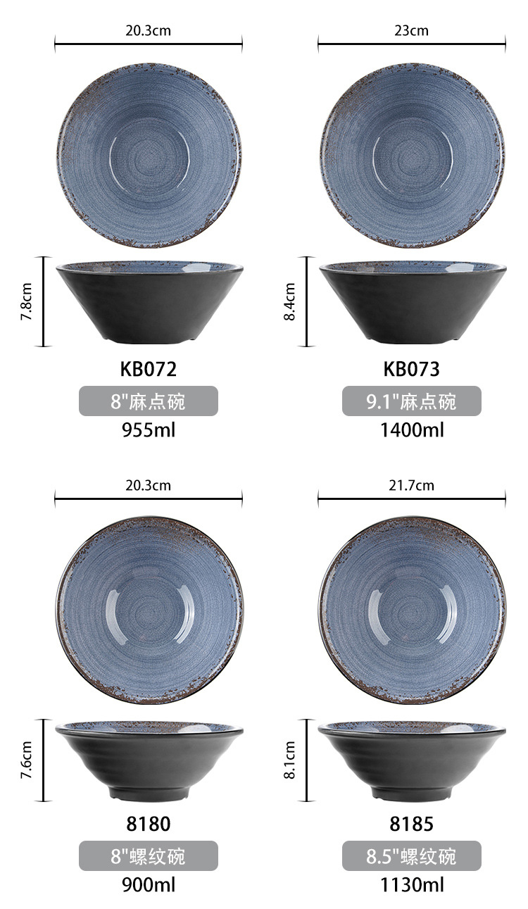 New imitation porcelain KB tile grey pattern melamine tableware factory direct sales melamine tableware pic 10
