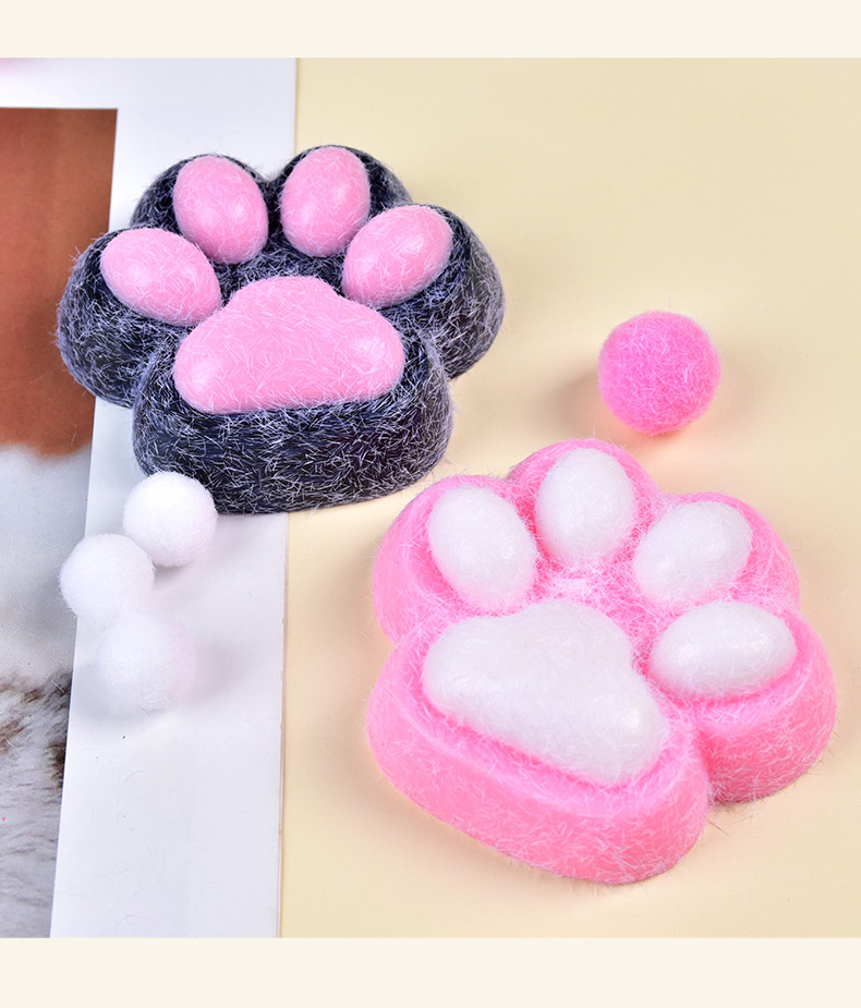 The same style of Xiaohongshu plush cat paw pinch fun stress-relieving toy, super soft mud texture food play Pinch fun stress-relieving toy pic 11