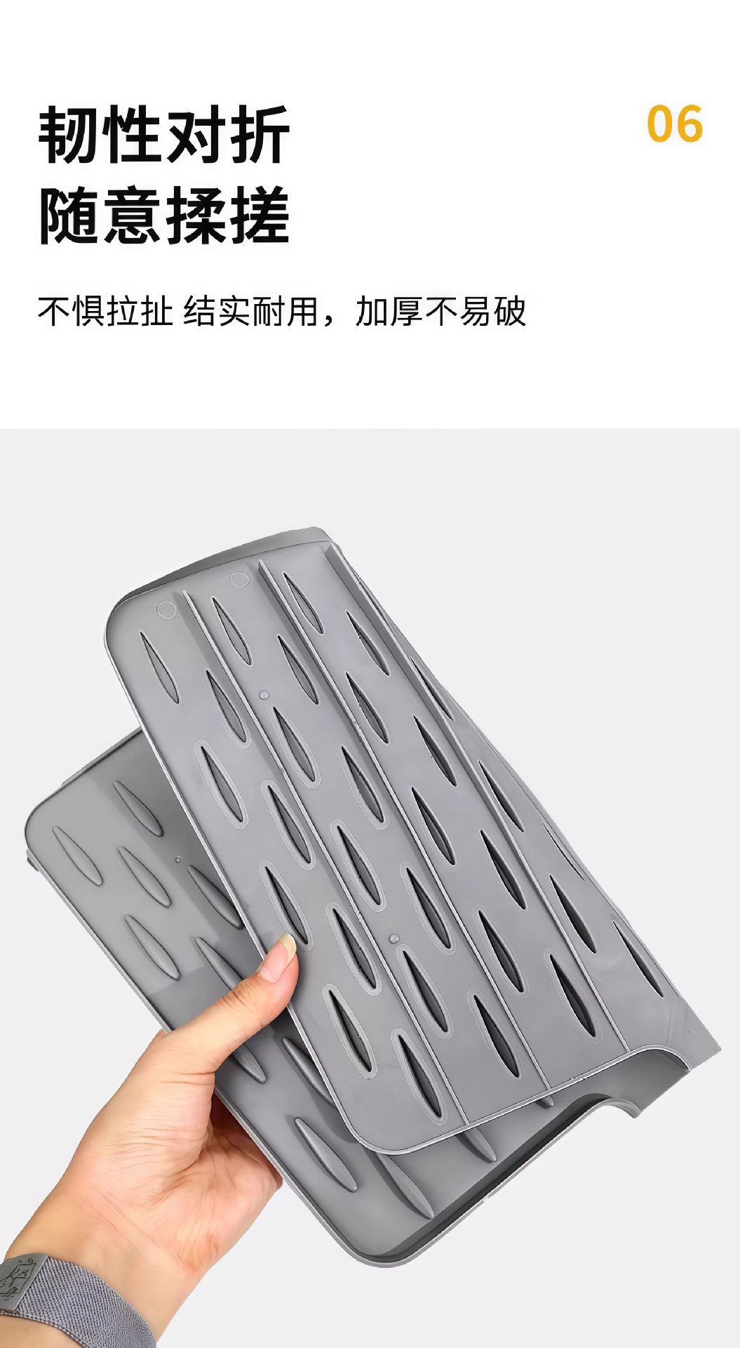 Silicone water-draining pad for countertop slope, kitchen heat-resistant and heat-insulating pot pad, thickened countertop pad, anti-slip cutting board fixing pad pic 13