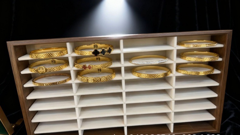 珠宝店专用手镯饰品收纳盒大容量木制首饰盒高档级感展示架详情4