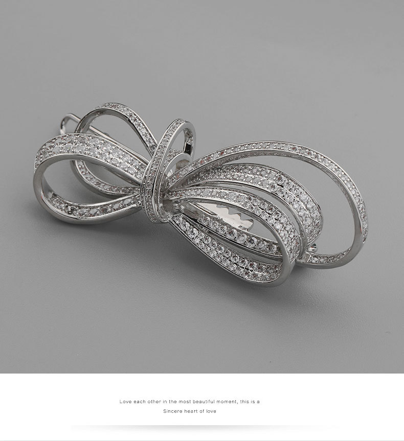 legood铜闪钻蝴蝶结一字夹韩版时尚小众设计通勤潮款珐琅边夹女详情7