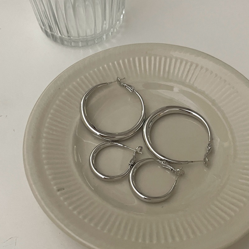 冷淡风素圈耳环复古圆圈耳饰925银针小众高级感气质轻奢风简约女~详情31
