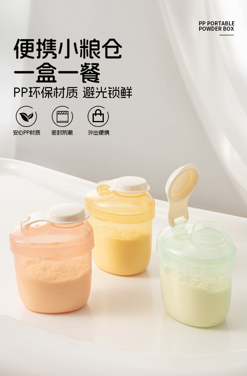 婴幼儿便携外出奶粉分装盒新生宝宝辅食盒收纳密封一餐一格奶粉盒详情2