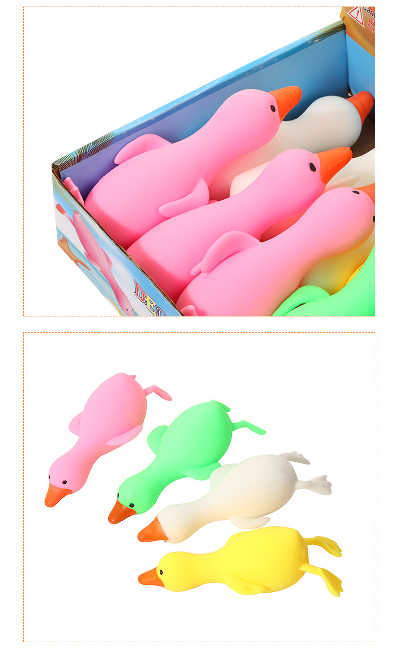 Big white goose flour duck stress-relieving toy, cute rubber slow-rebound duck, popular cartoon stress-relieving toy wholesale pic 11