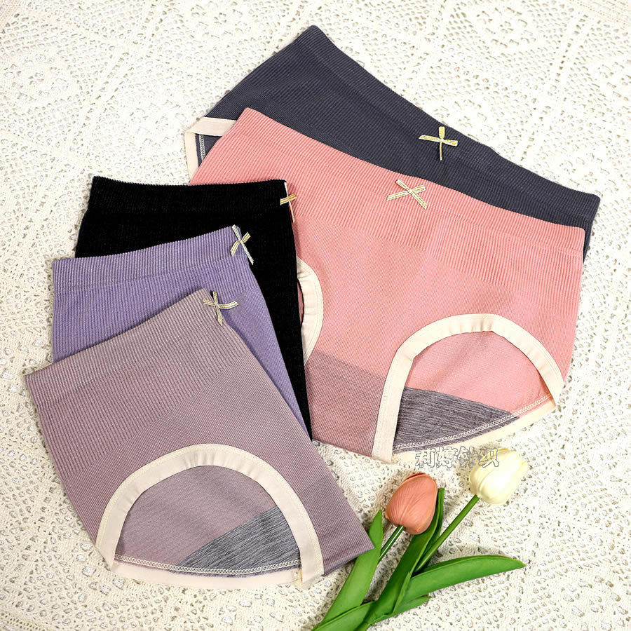 外贸无缝无痕女士内裤少女式中腰透气蝴蝶结性感舒适女生内裤批发详情6