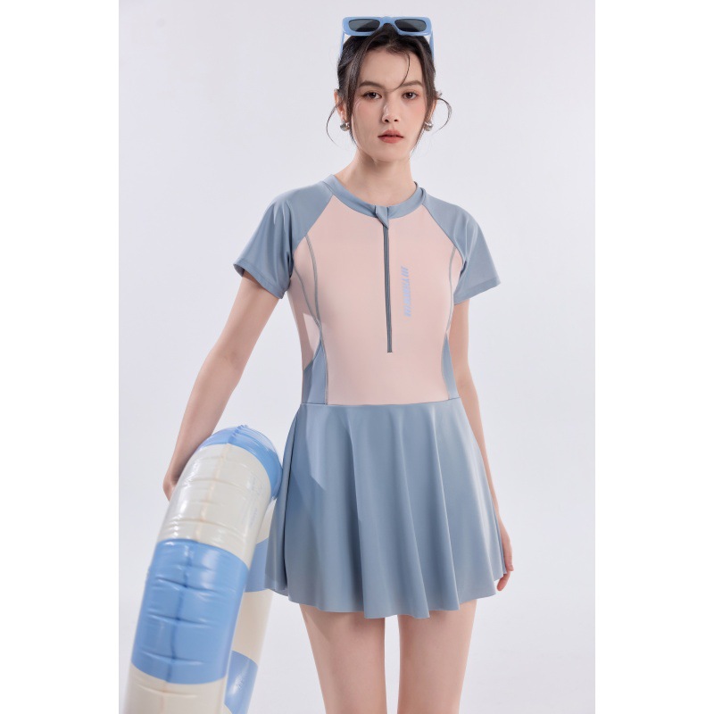 游泳衣女裙式连体保守2026新款温泉游泳馆度假学生遮肚显瘦泳装详情3