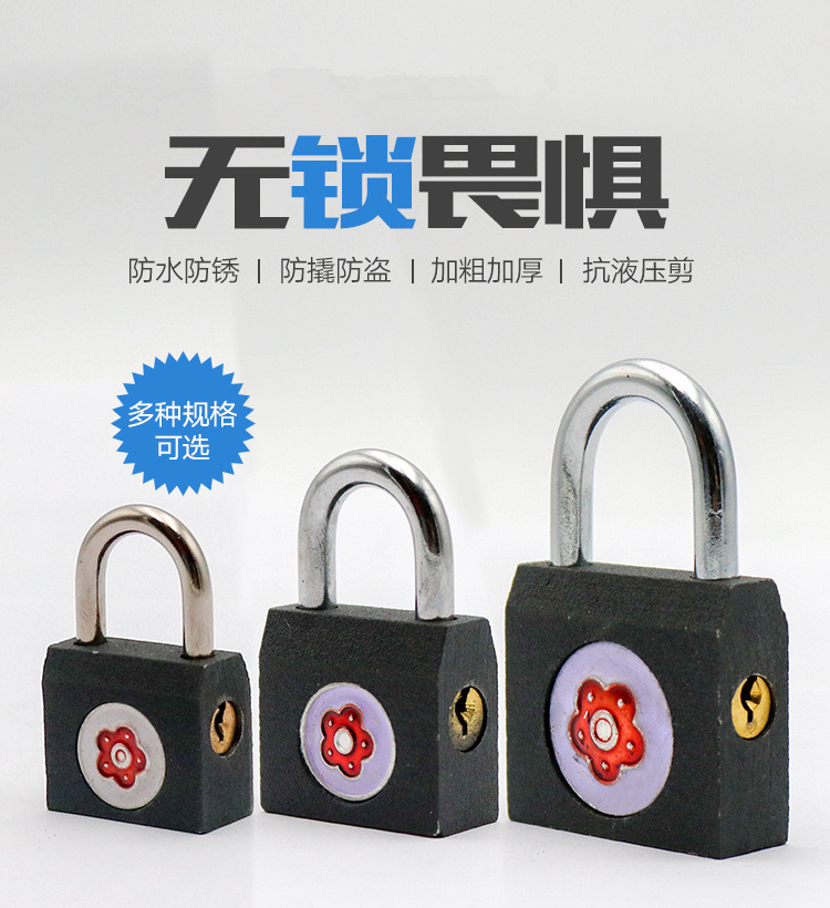 Plum blossom lock, pin padlock, horizontal opening padlock, pin padlock, bath lock head lock, general does not dismount lock, drawer lock pic 1