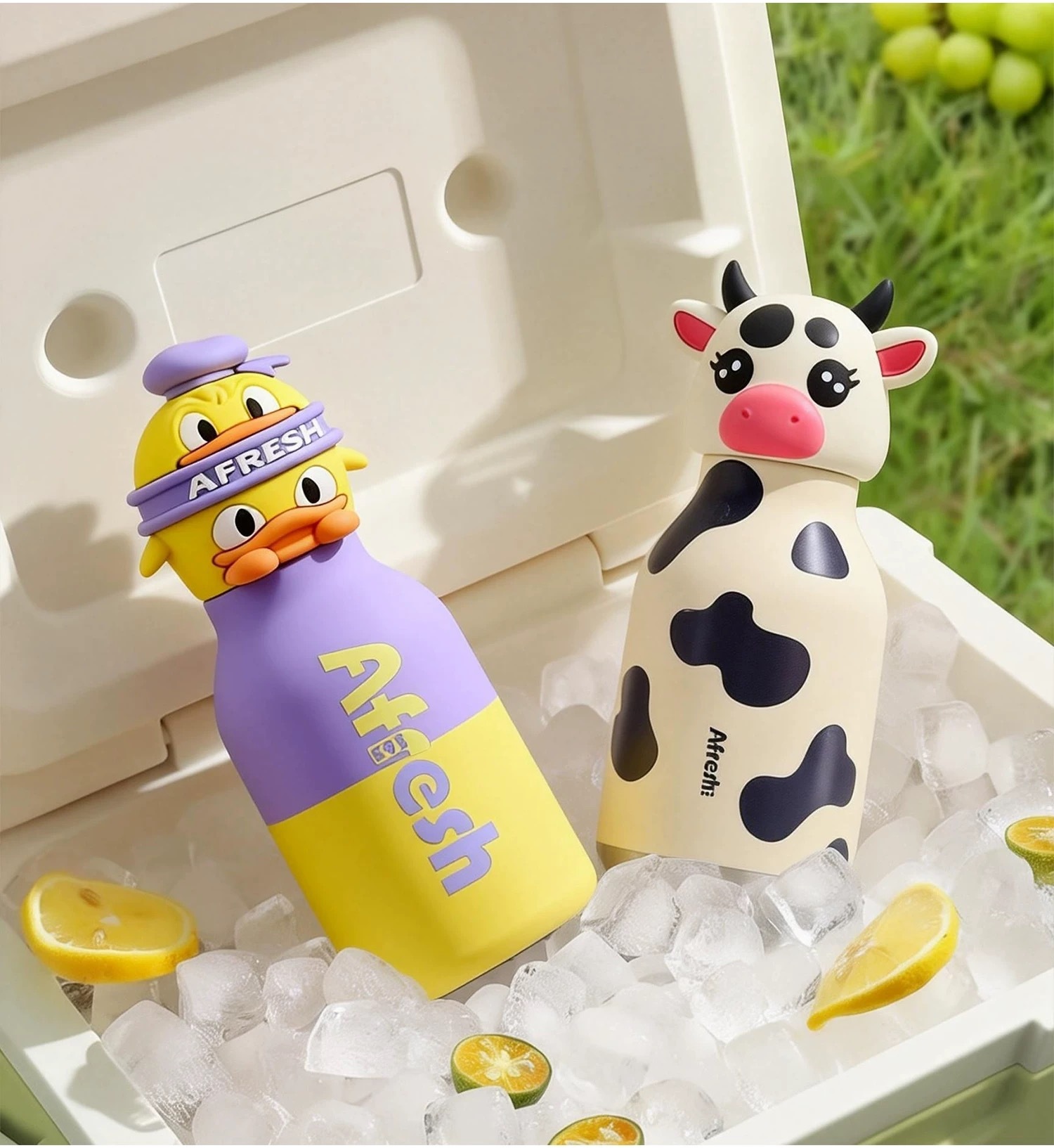 跨境外贸热销公仔动物头保温杯保温保热便携双层真空运动保温水杯详情5