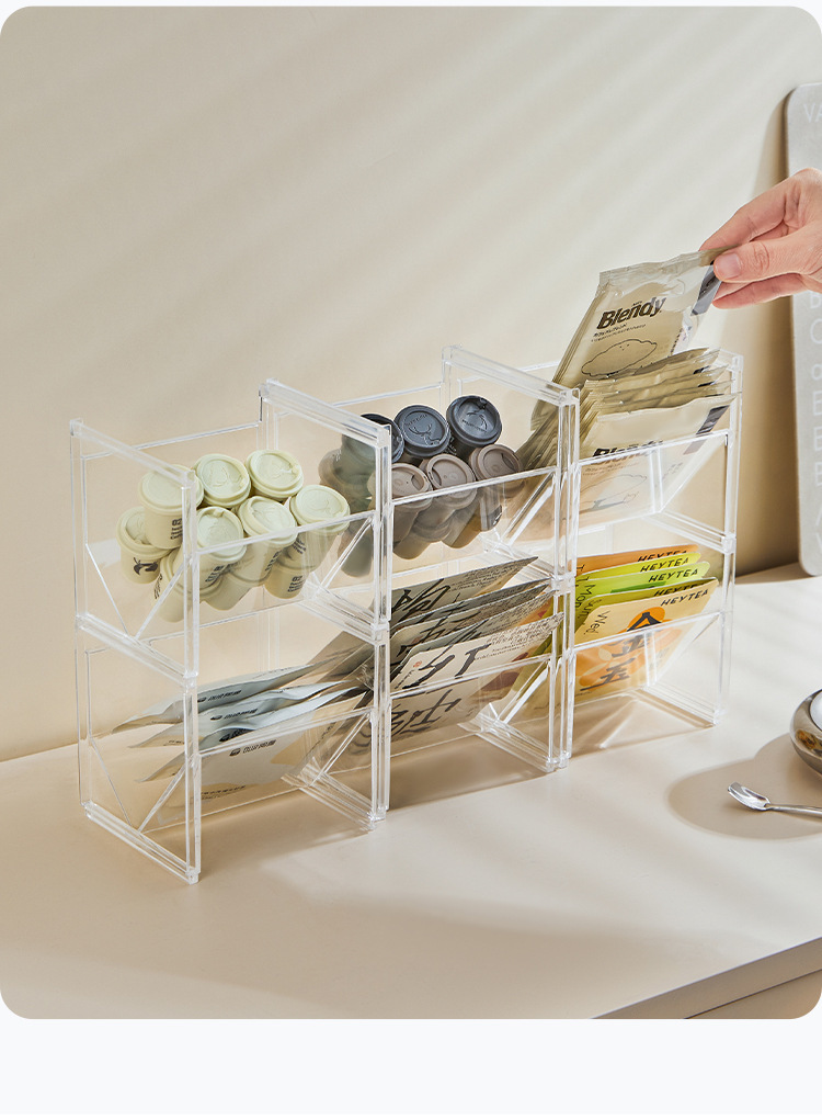 Tea bag storage box, capsule coffee storage rack, tea room shelf, office tea storage box pic 11