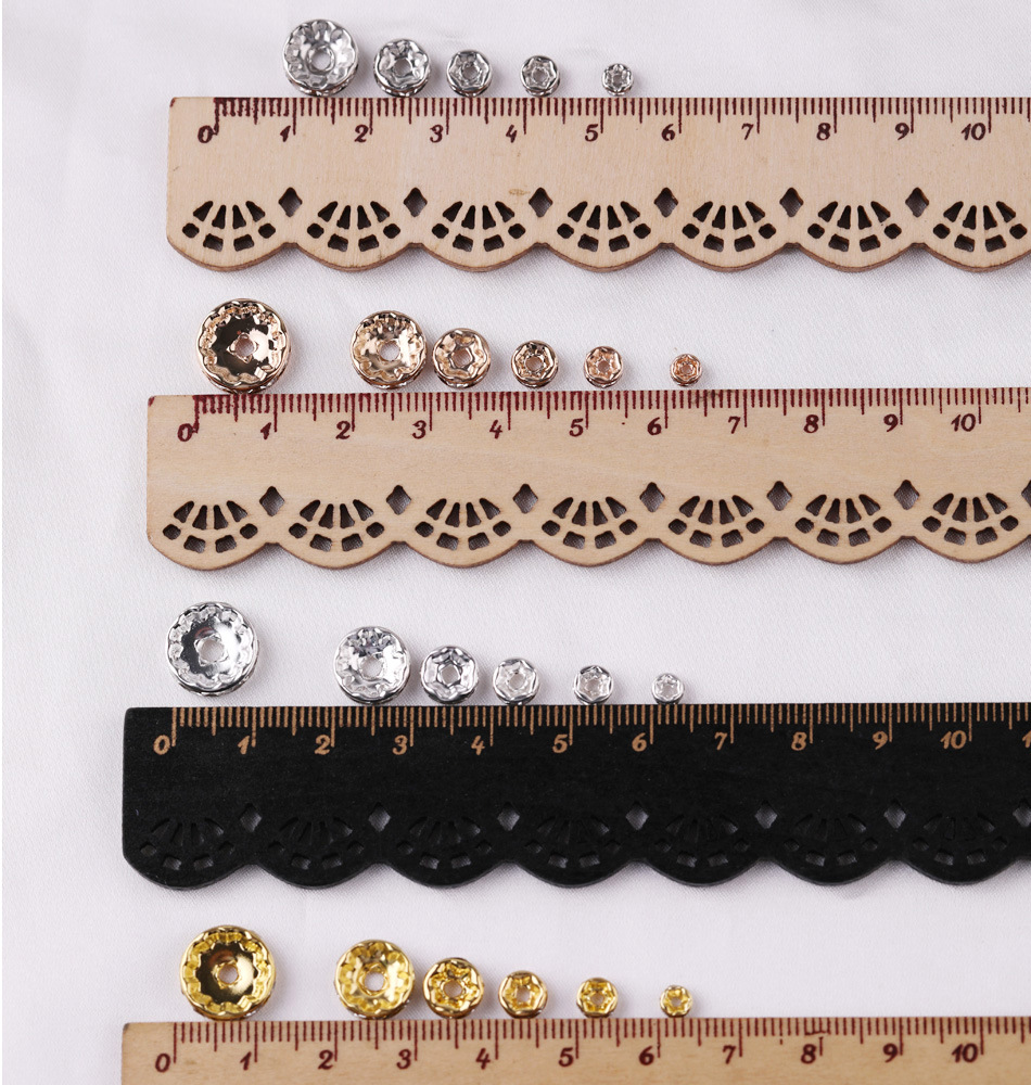 金色直边钻圈 串珠diy配饰材料 隔珠彩色手链镶钻银色隔片 车轮钻详情8